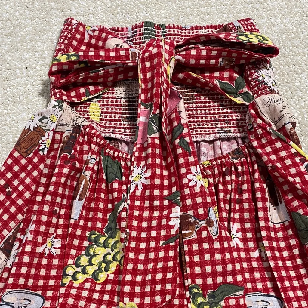 BDG Red Gingham Strapless Dress - Image 8