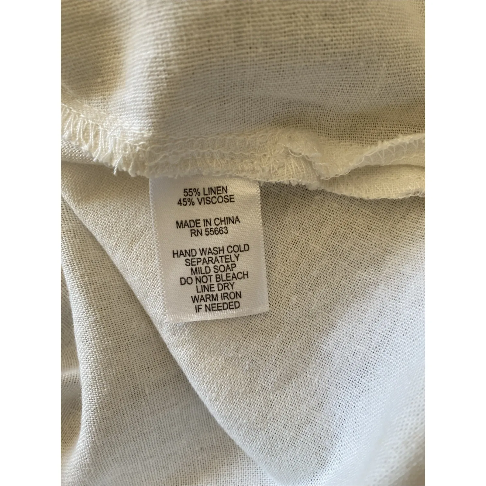Jones New York JNY Womens 3X White Linen Blend Top Square Neck NEW - Image 5