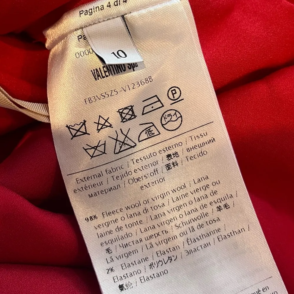 Valentino Techno Couture SZ 10 Red One Shoulder Flower Detail Knee Length Dress - Image 13