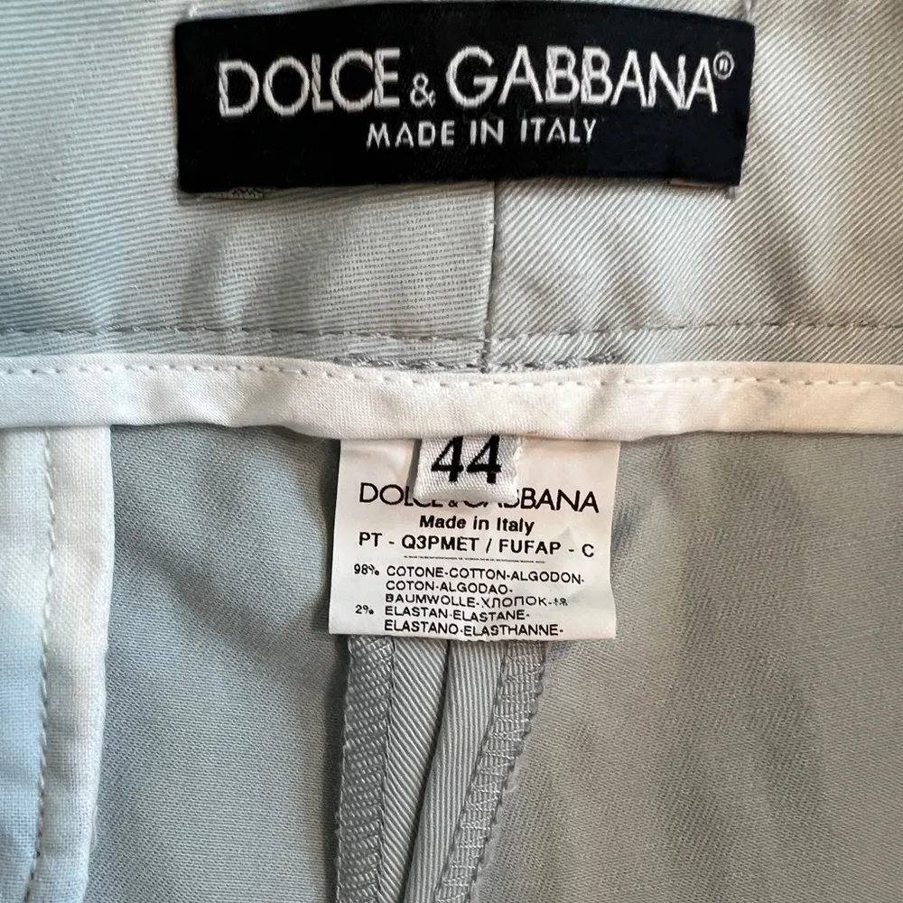 Dolce & Gabbana  Light Blue Equestrian Style Pants Cotton Q3PM Size 8 (Euro 41) - Image 5