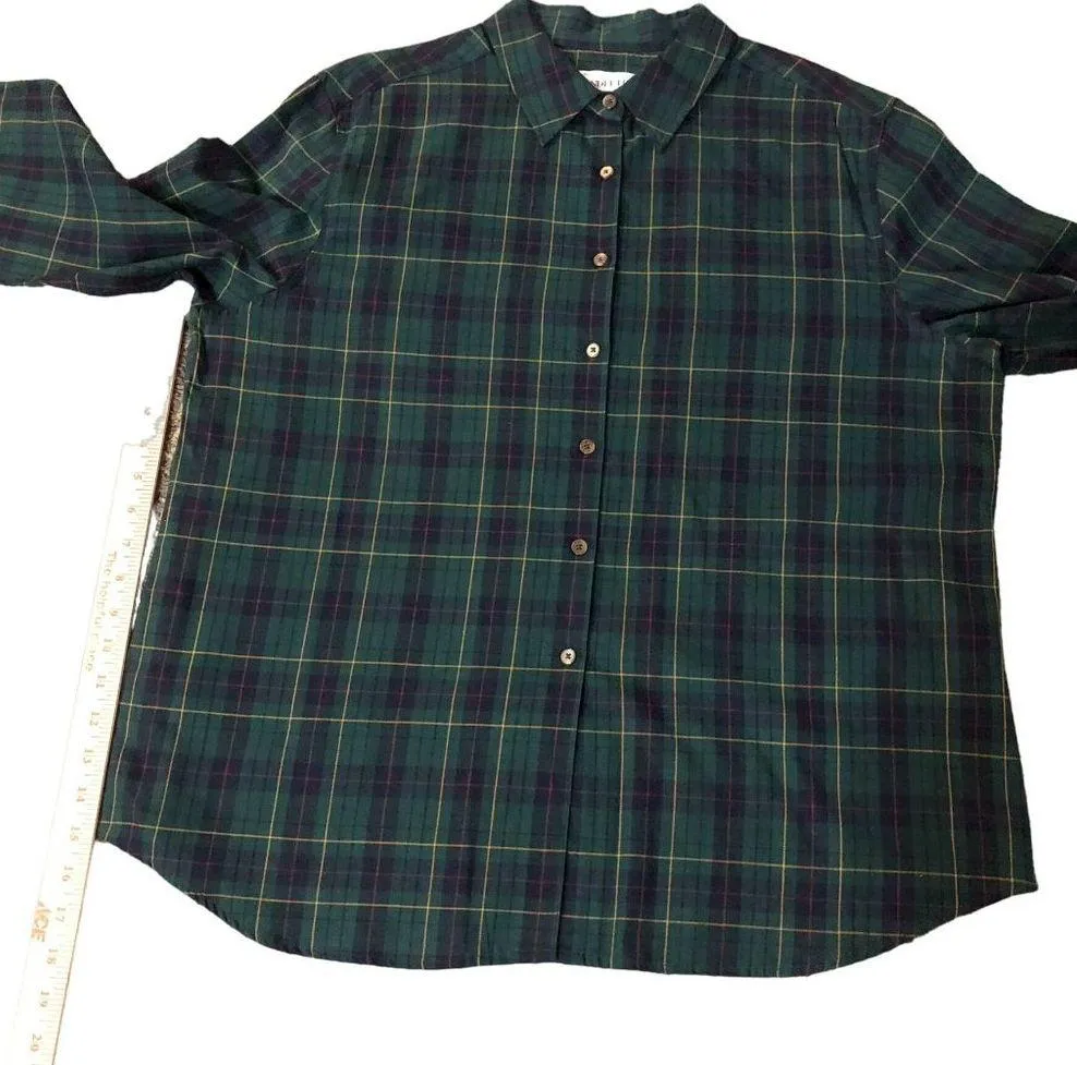 Pendleton Blouse Womens 18 NEW Celebration Tartan Blue Green - Image 11