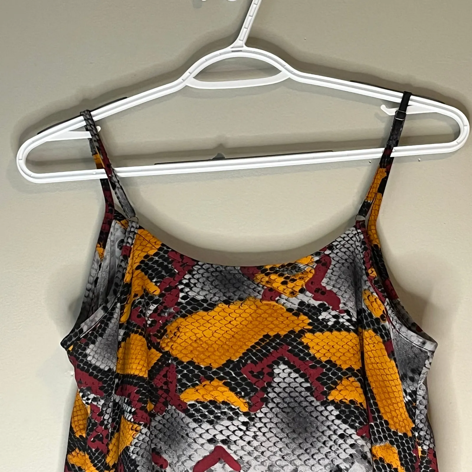 Allison Joy Sheer Gray / Black / Orange / Maroon Spaghetti Strap Tank Top SZ S - Image 7