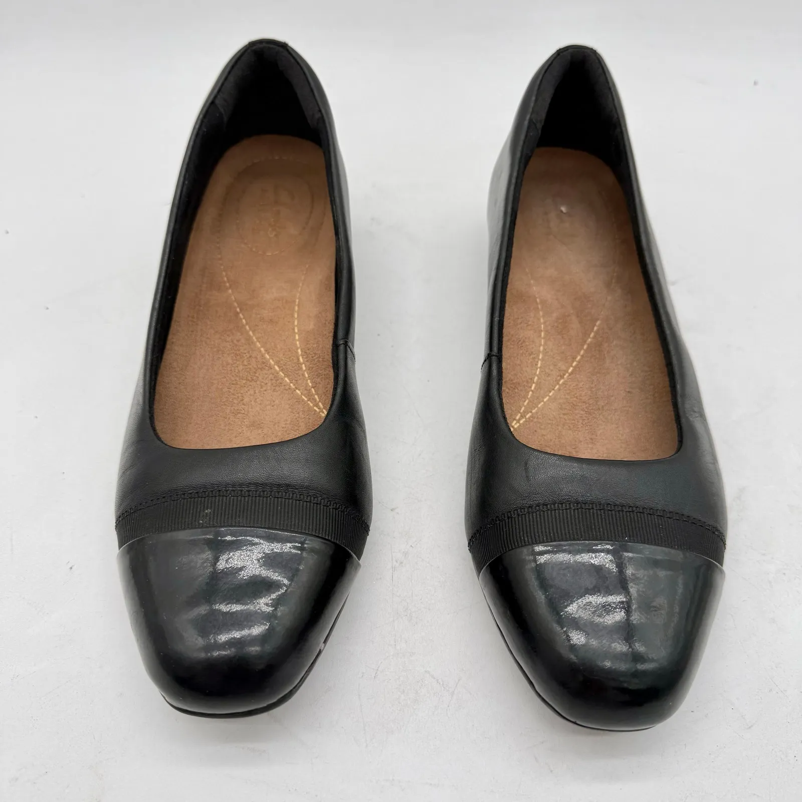 Clarks Women's Juliet Monte Black Leather Slip On Loafers Flats Women's 7 - Image 3