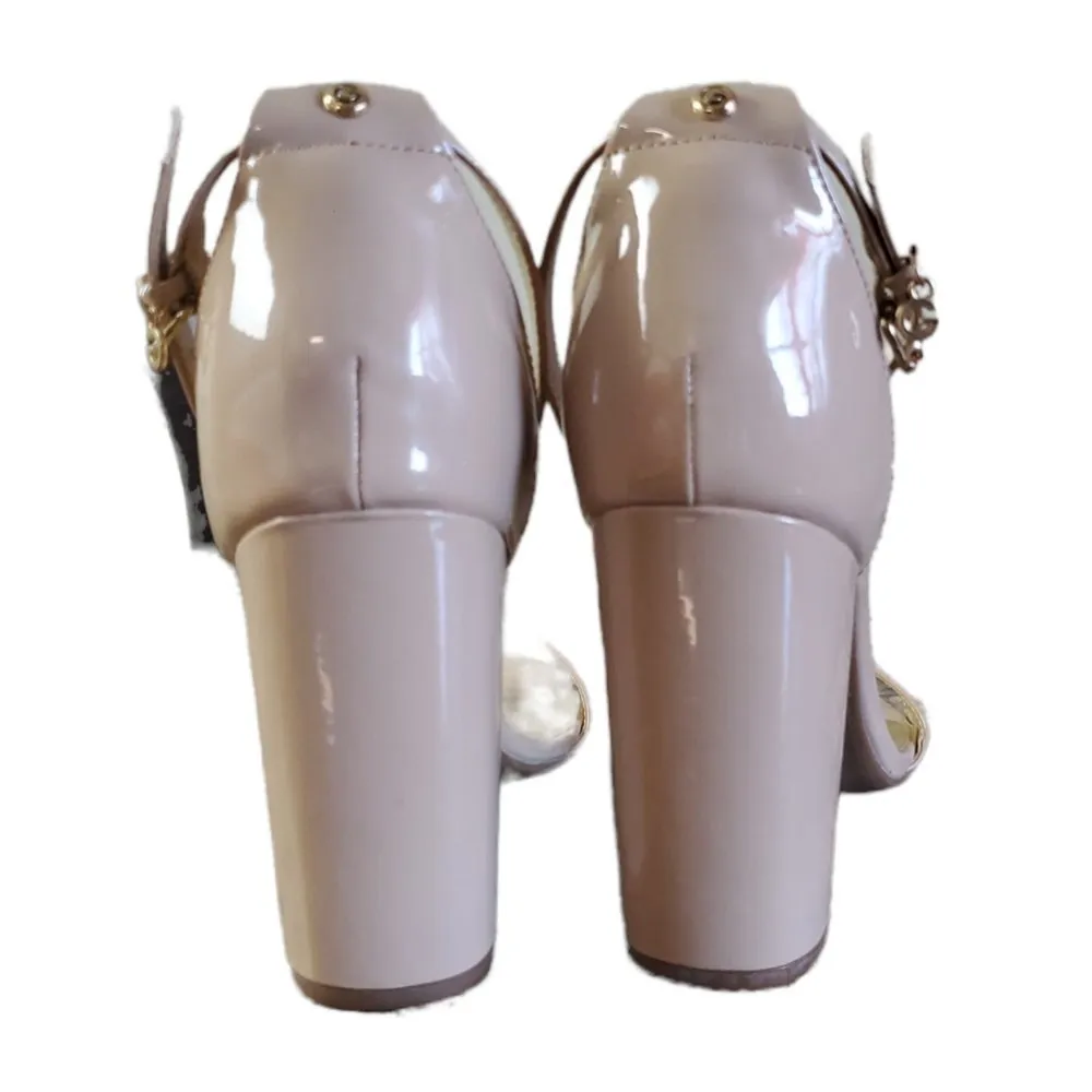 𝅺NWOT  nude size 10M chunky heeled sandals - Image 4