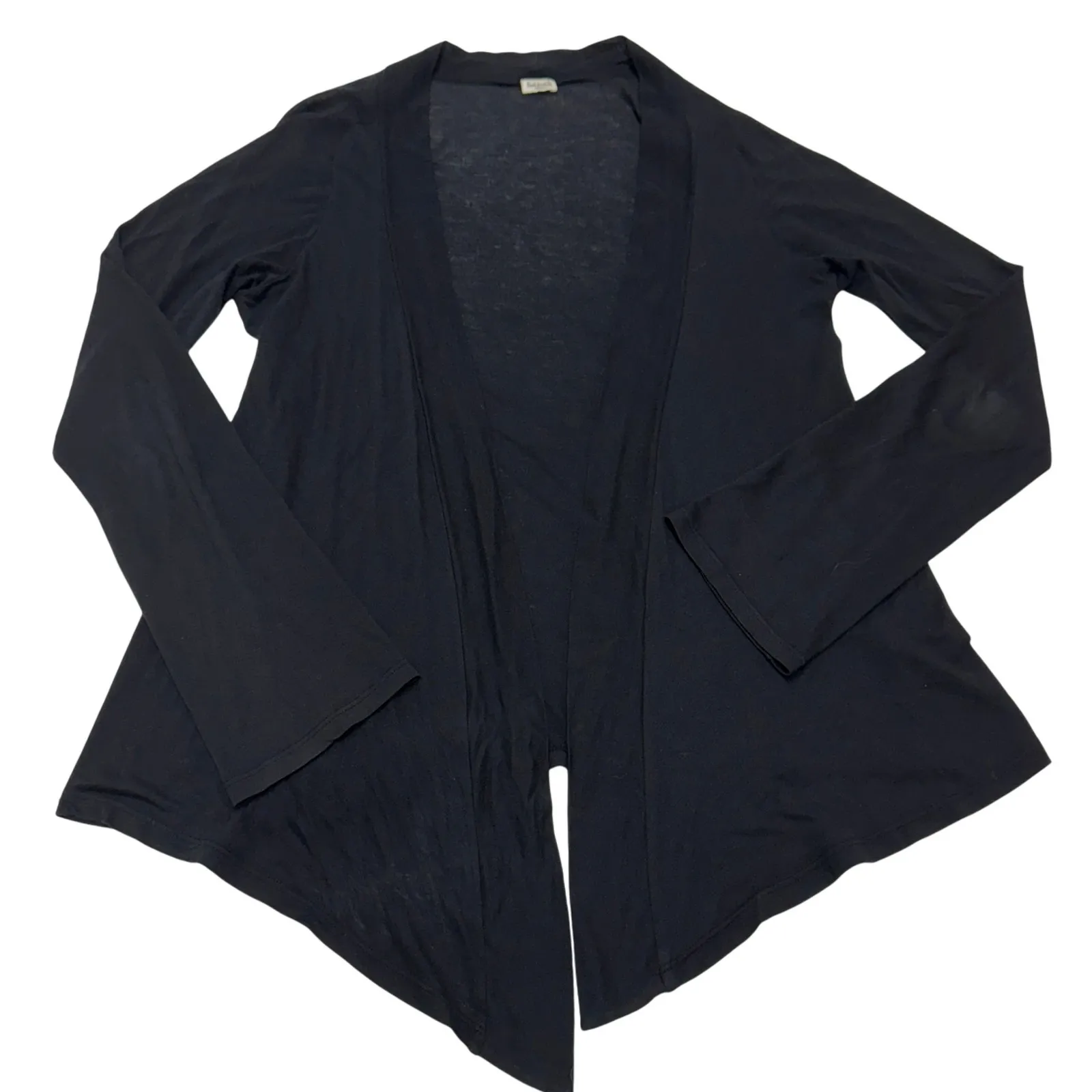 Splendid Cardigan Womens Medium Black Drapey Modal Pima Cotton Open Front - Image 2