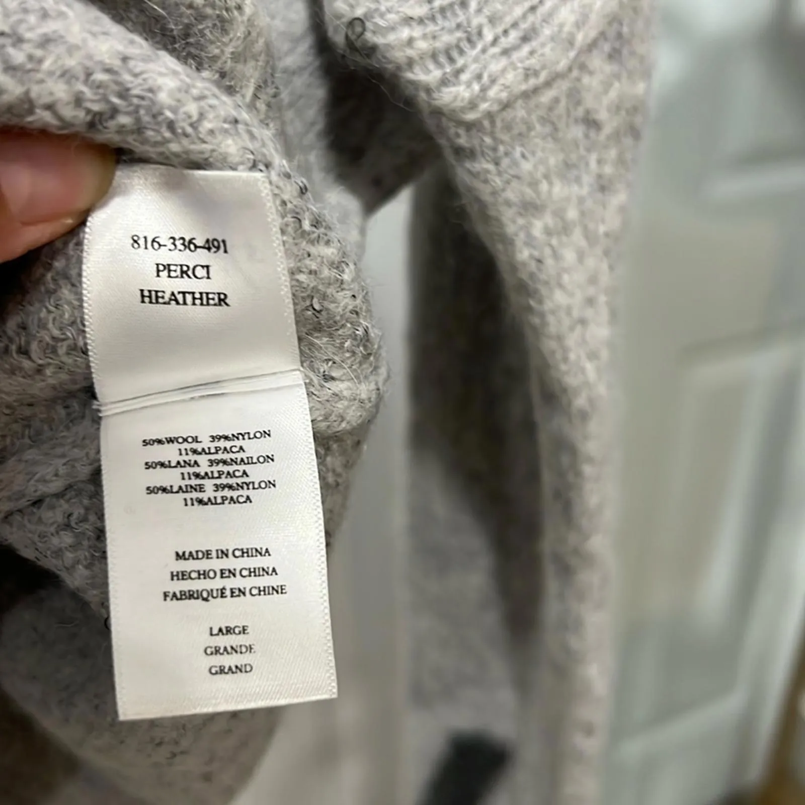 Rails  Perci Lightning Bolt Trendy Crewneck Wool Blend Sweater Medium Gray $165 - Image 7