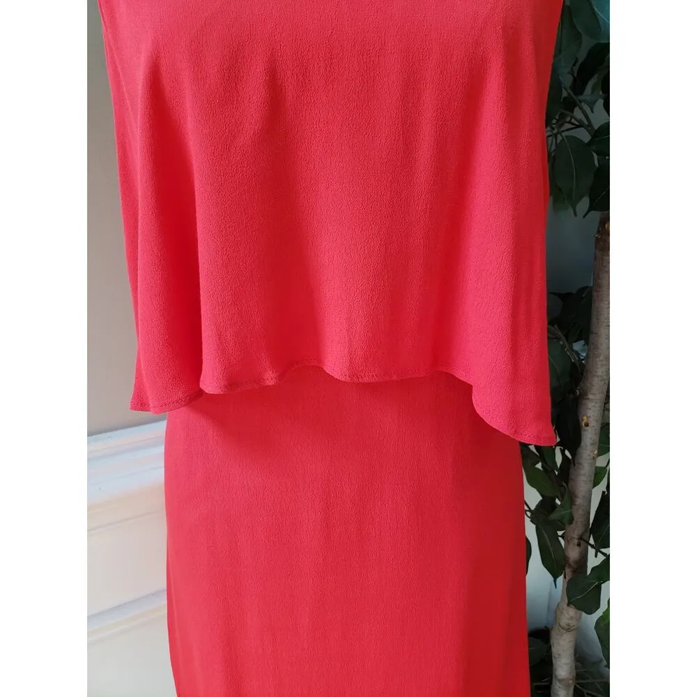 Maeve Shift Dress Womens 4 Pink Lined Lace Straps Tiered Anthropologie Back Zip - Image 8