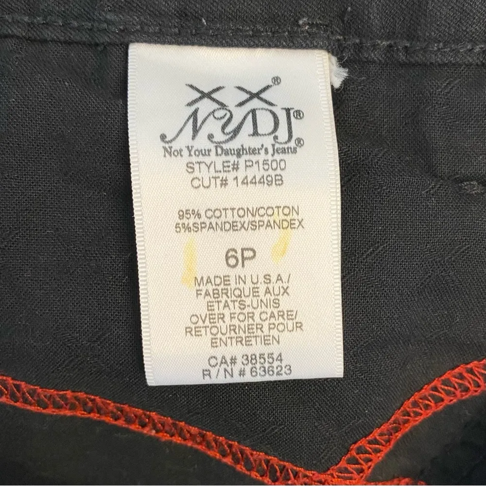 NYDJ Jeans Premium Black Bootcut Slimming Black Sz 6 Petite Denim Lift Tuck - Image 7