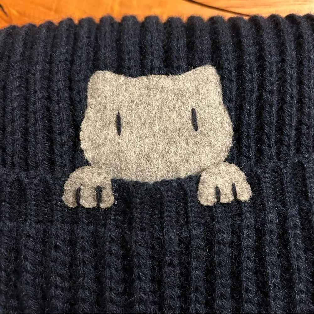 NEW Cats Hiding In Pocket Scarf Kitten Cat Lover Animal Lover Navy Blue Adult - Image 3