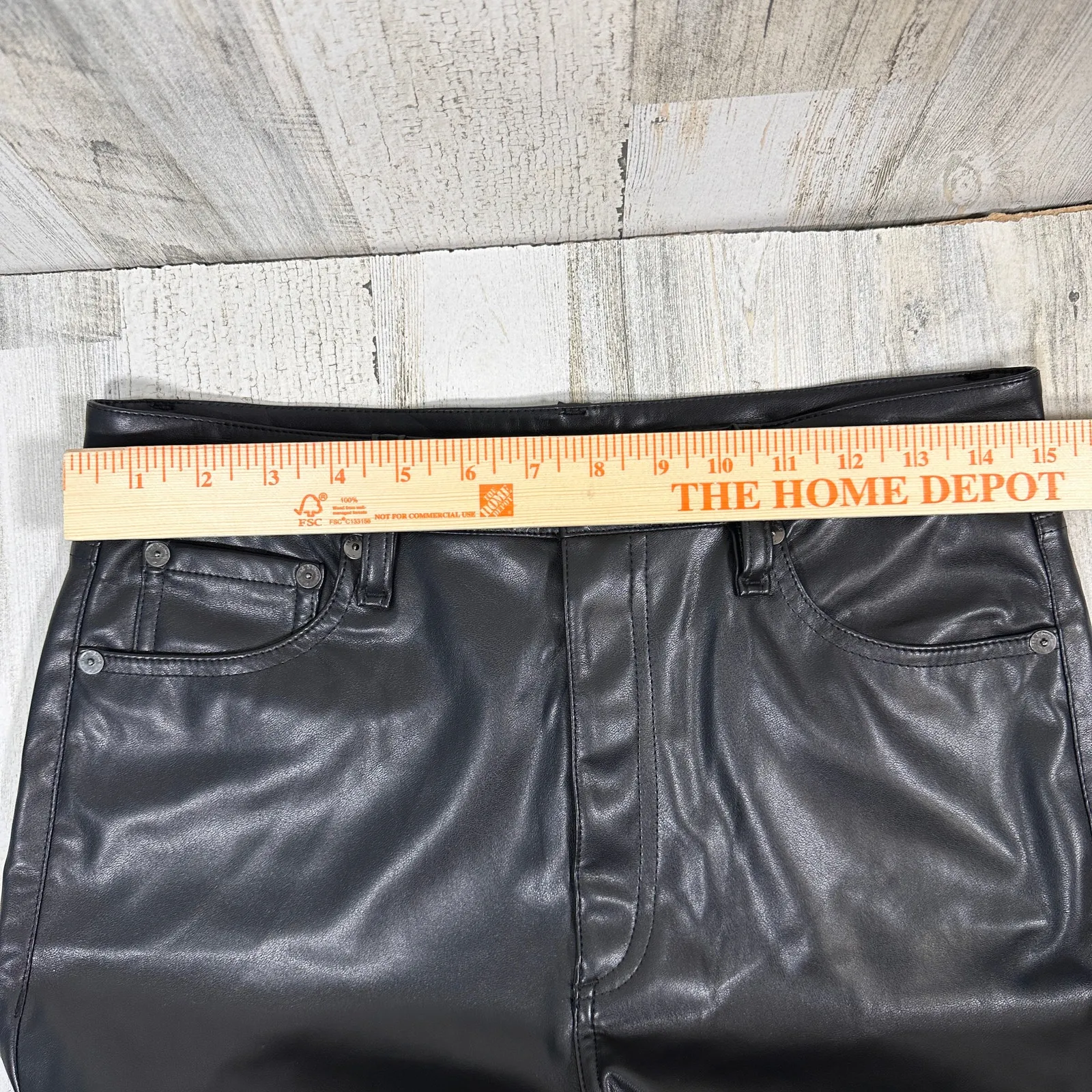 rag & bone Faux Leather Black Pants – Size 29 – Slim Straight Vegan – MSRP $325 - Image 6