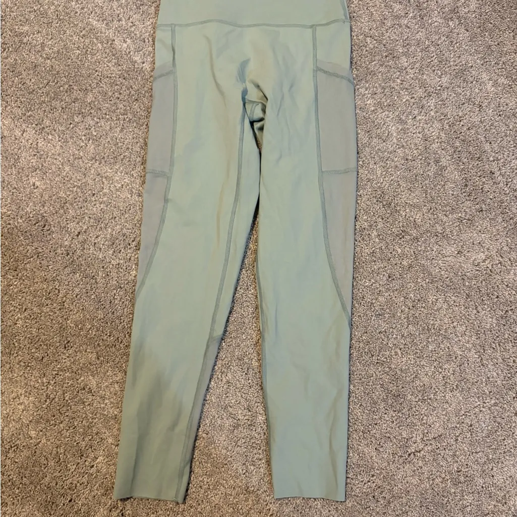 💜 Aerie Light Green Mint Teal Leggings with Mesh Design - Image 5