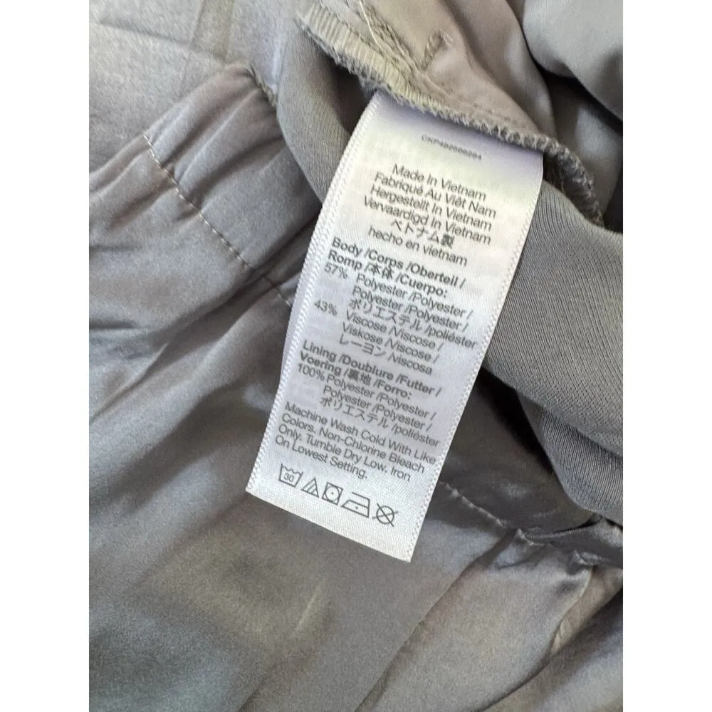 NWT Madewell Straight Leg Full Length Satin Pants Pull On Gray Womans Sz Medium - Image 10