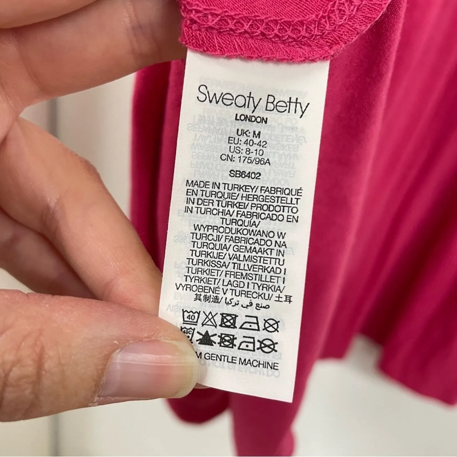 Sweaty Betty Hot Pink Sleeveless V Neck Womens Active Dress M Drawstring Waist - Image 8