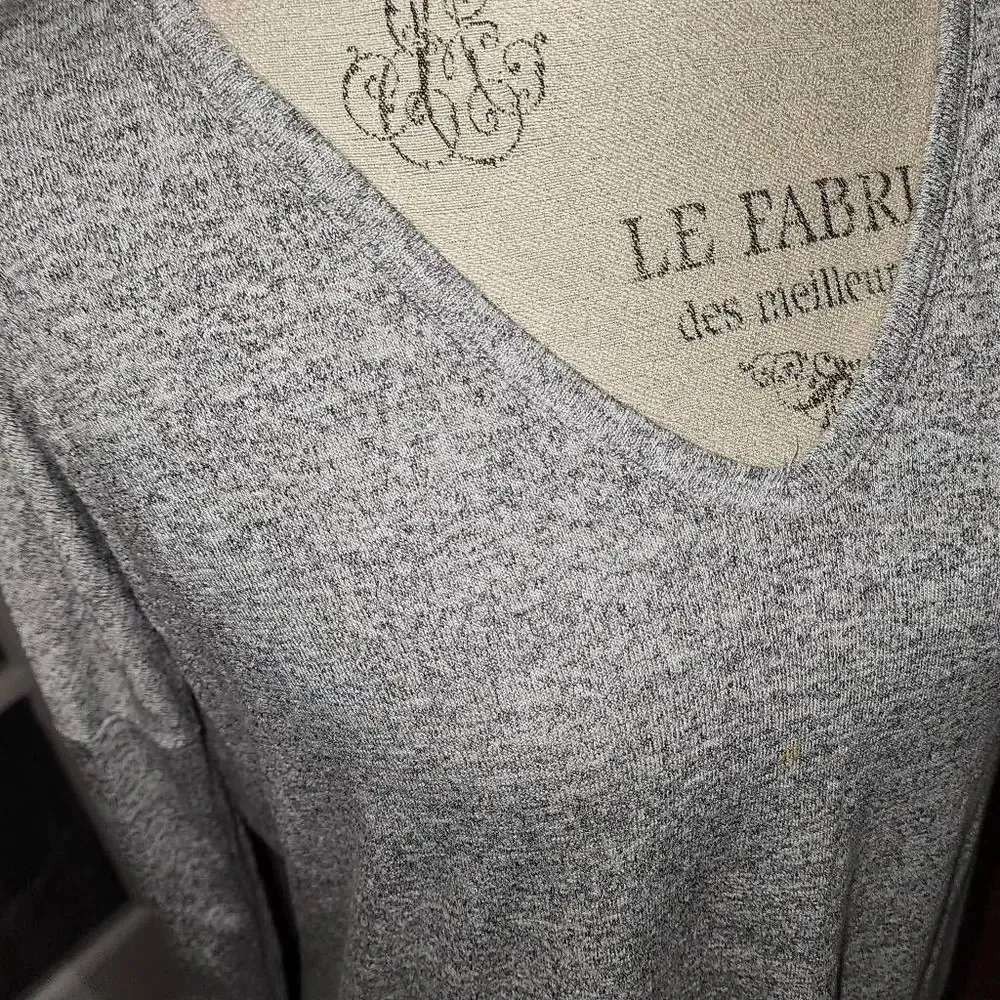 Rag & Bone/ Jean Womens Heathered Gray V‎ Neck Sweater Medium - Image 3