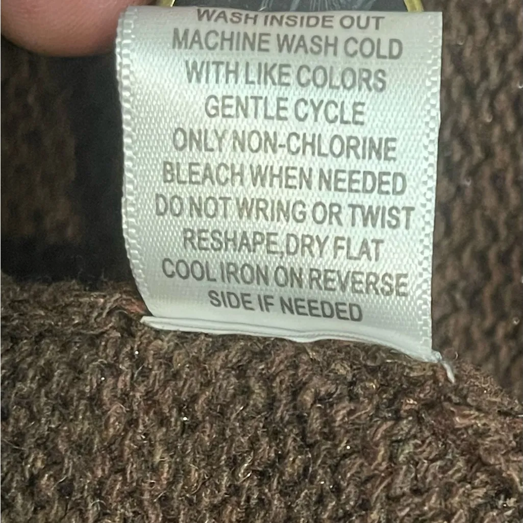 Fortune & Ivy brown cardigan sweater top tab button detail woman’s size medium - Image 8