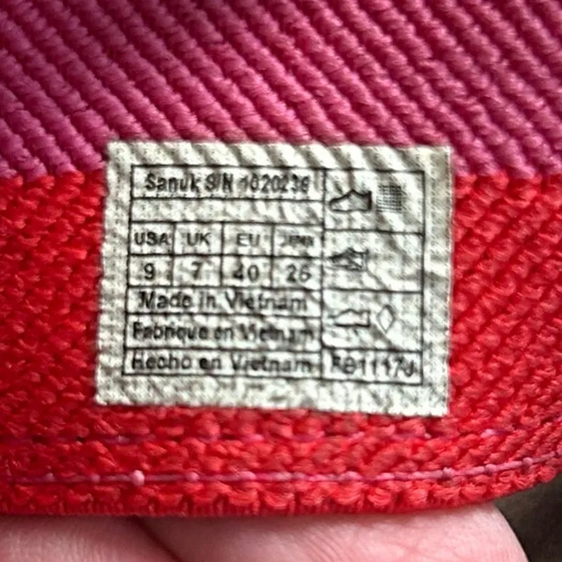 Sanuk Yoga Gora Gora Women's Duo Slide Sandals Size 9 Pink Flats Slip On - Image 4