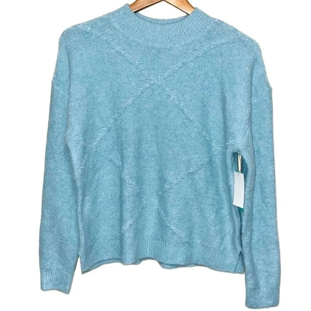 NEW Abound Women's Size Large Blue Knit Stitch Sweater - Image 2