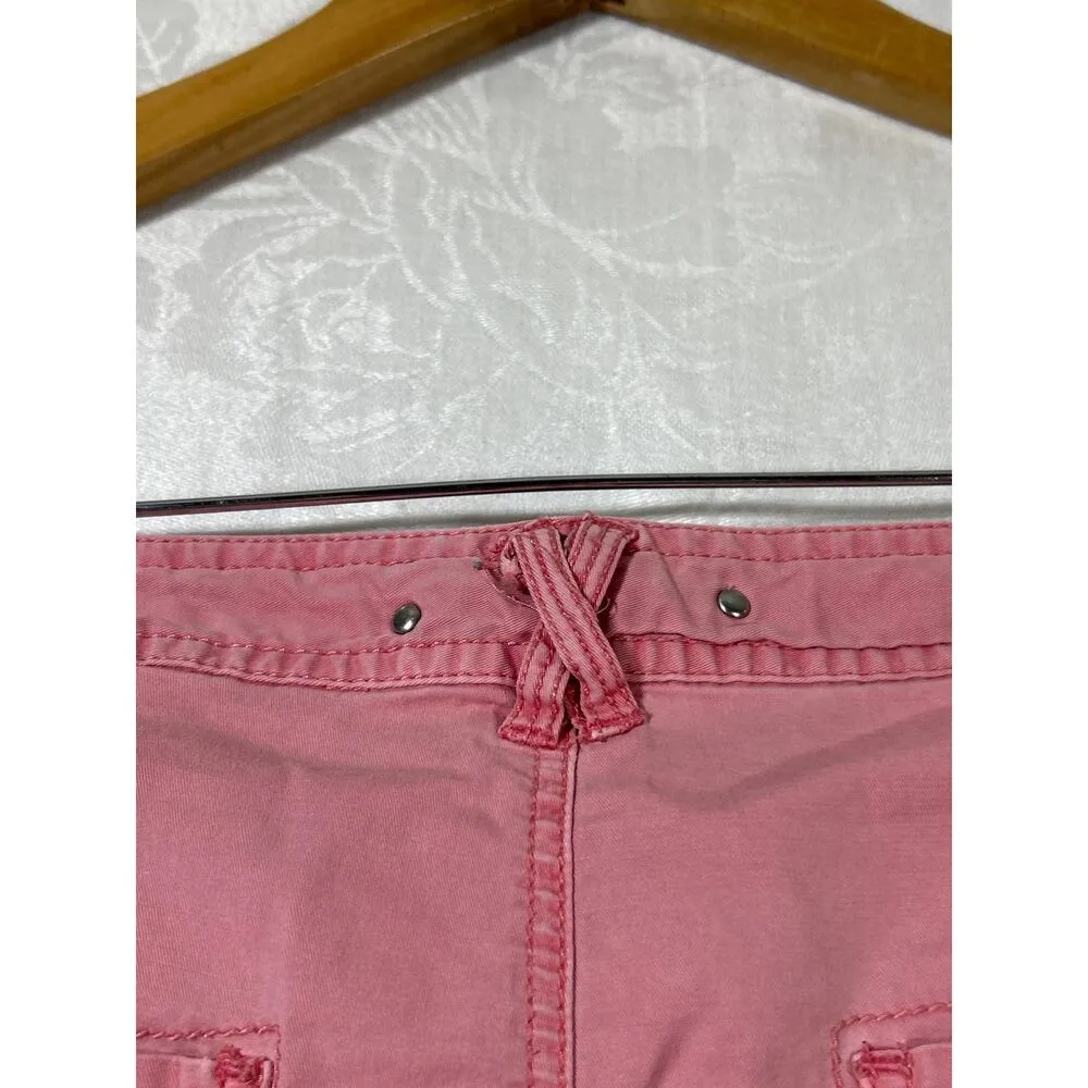 HeiHei Pants 12 Salmon Pink Patch Pockets Braiding Detail Anthropologie Stretch - Image 13