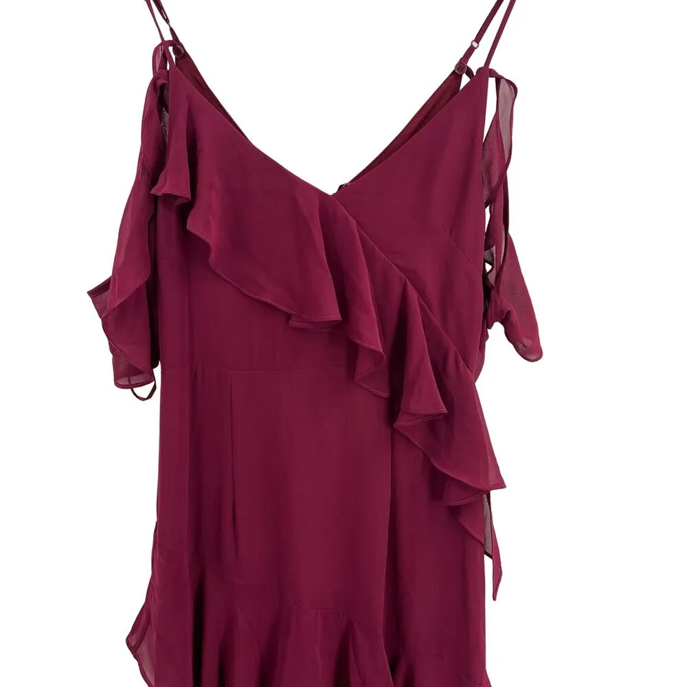 Yumi Kim Maxi Dress Small Heart's Desire Burgundy Ruffle Special Occasion New - Image 2