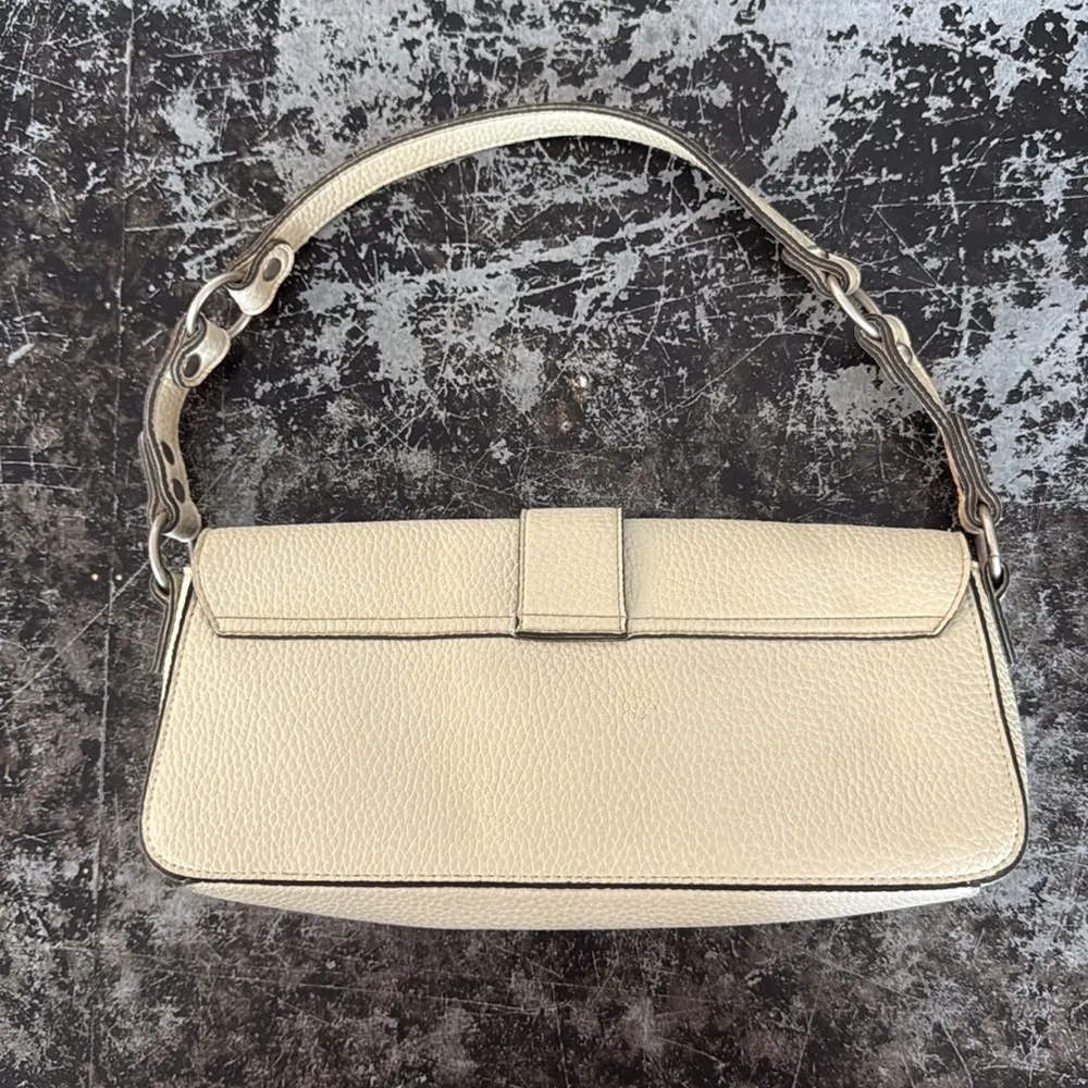 Necessary Objects White Y2K Era Faux Leather Handbag 12x5x2" - Image 3