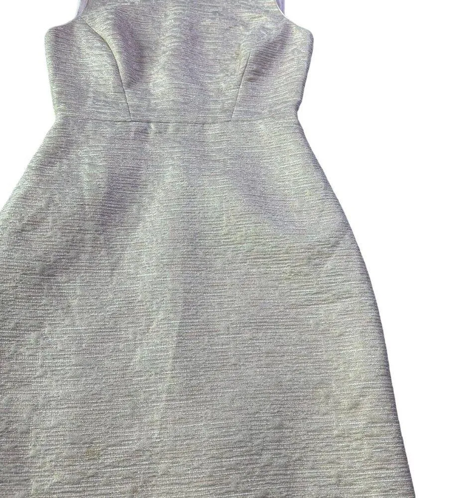 Kate Spade  Metallic Pink Textured Sleeveless Dress Sheath Fitted Size 2 Women's - Image 4