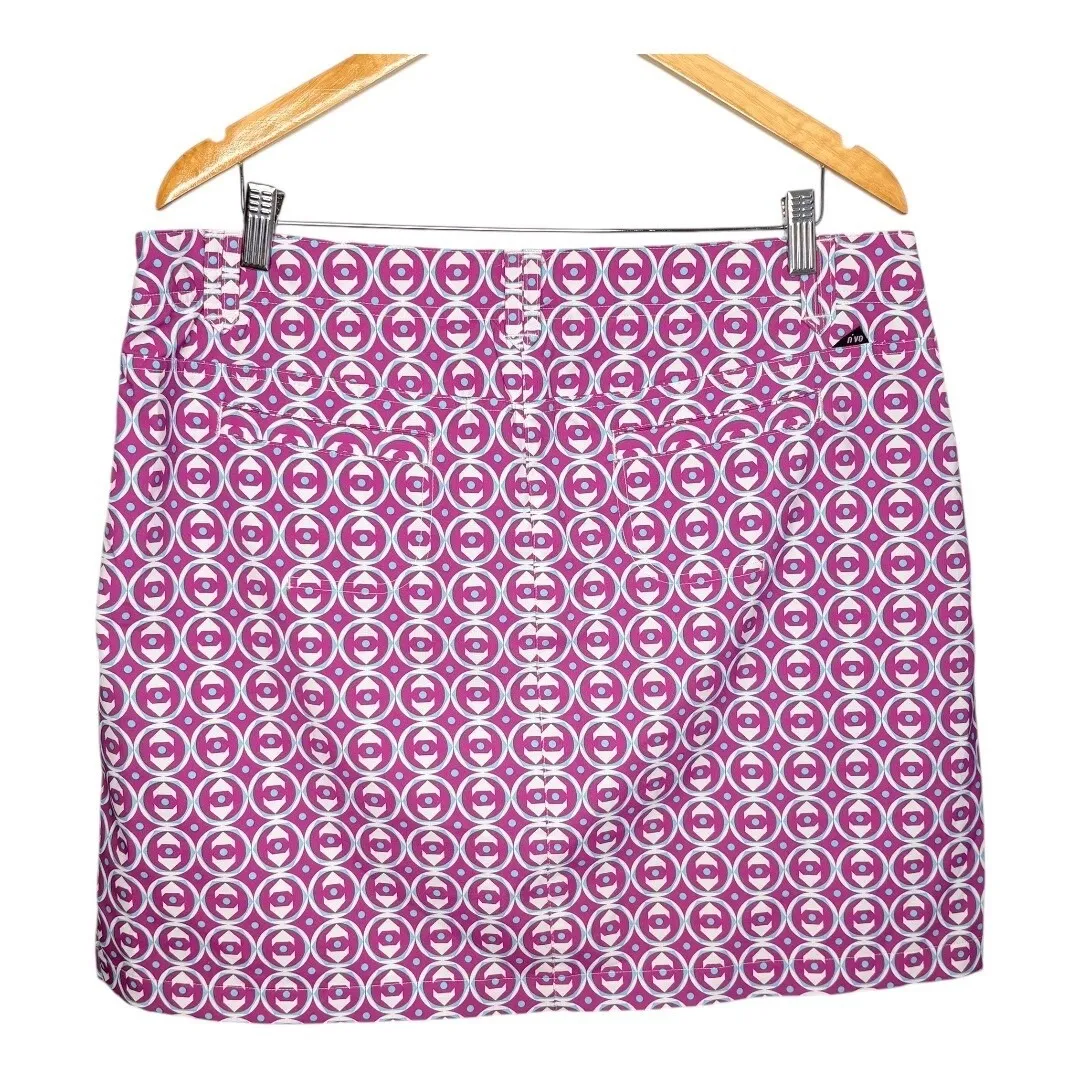 Lanctot‎ N'VO Golf Skort Geometric Print Athletic Purple White Women Size 14 - Image 6