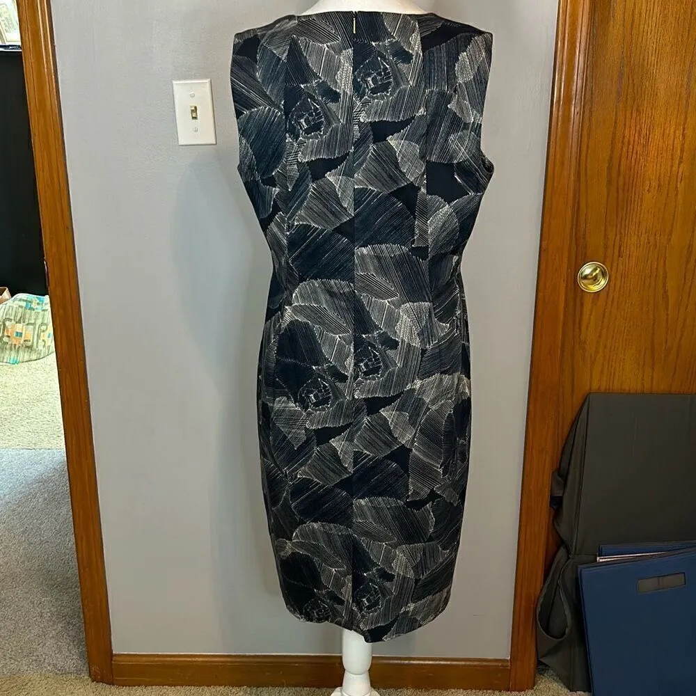 HUGO BOSS‎ Dokysina Dress Abstract Floral Knee Length Sleeveless Size 12 BIN Q - Image 5