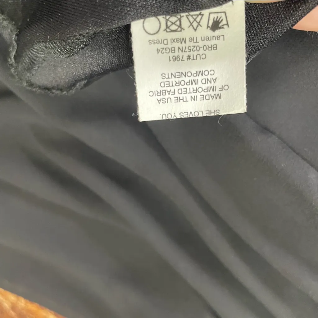 Show Me Your MUMU Lauren Tie Back Formal Bridesmaid Black Flowy Maxi Dress M‎ - Image 10