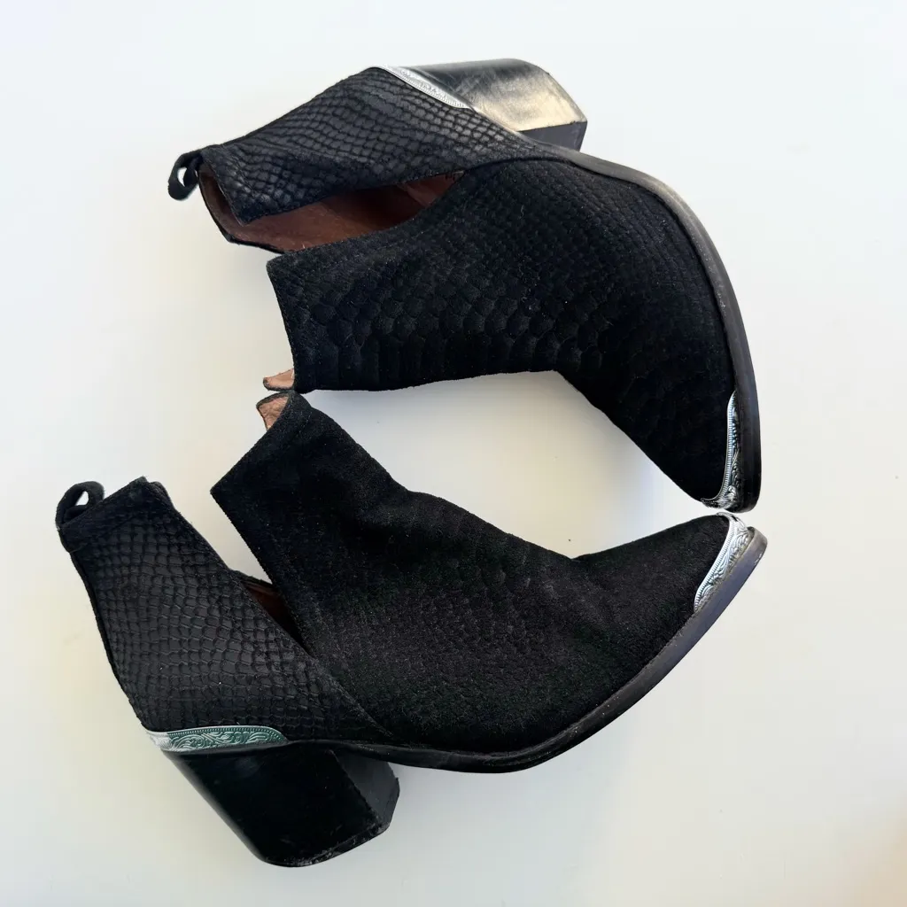 Jeffrey Campbell CROMWELL Black Ankle Booties Sleek‎ Design cowgirl country 9 - Image 3