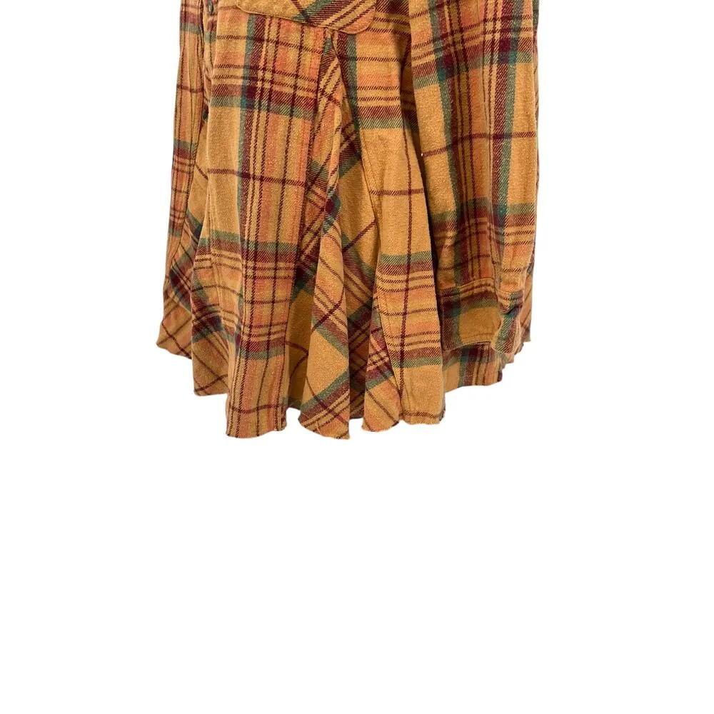 Free People We The Free Kalli Plaid Buttondown Shirt Flannel Tunic Top Small‎ - Image 11