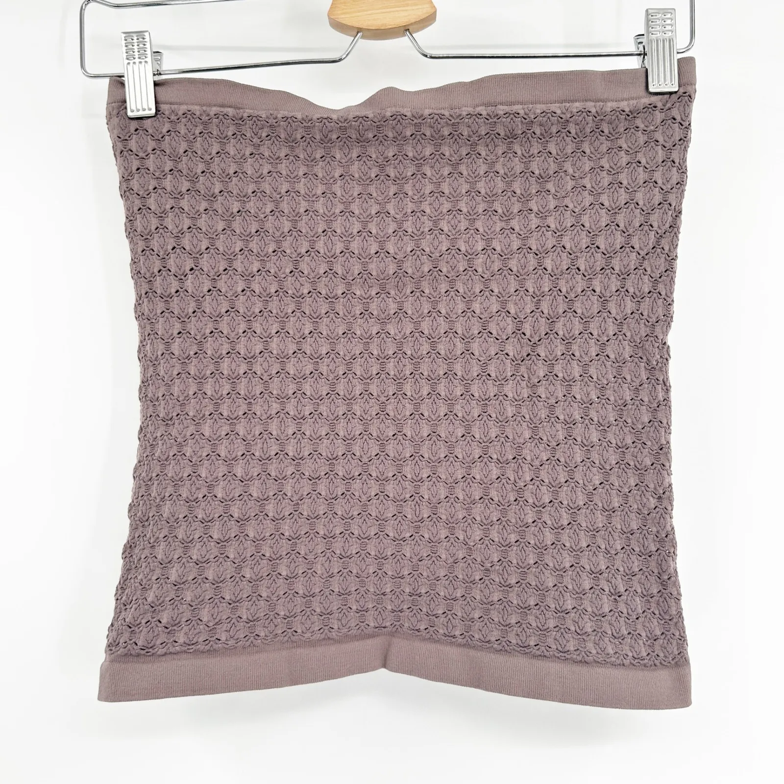 Free People Intimately FP Seamless Diamond Crochet Knit Tube Top Mesh Size M L - Image 5