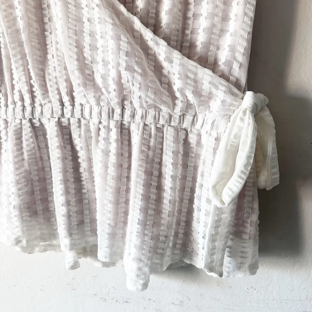 Anthropologie Delleta Faux Wrap Blouse Women L White Beige - Image 5