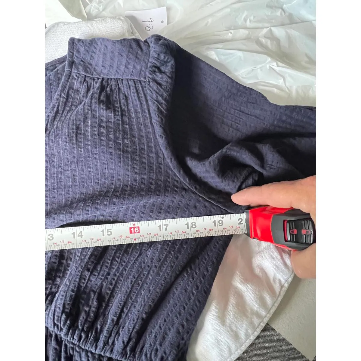 Boden Women's Navy Blue Midi Dress with Puff Sleeves Size 2P - Image 7