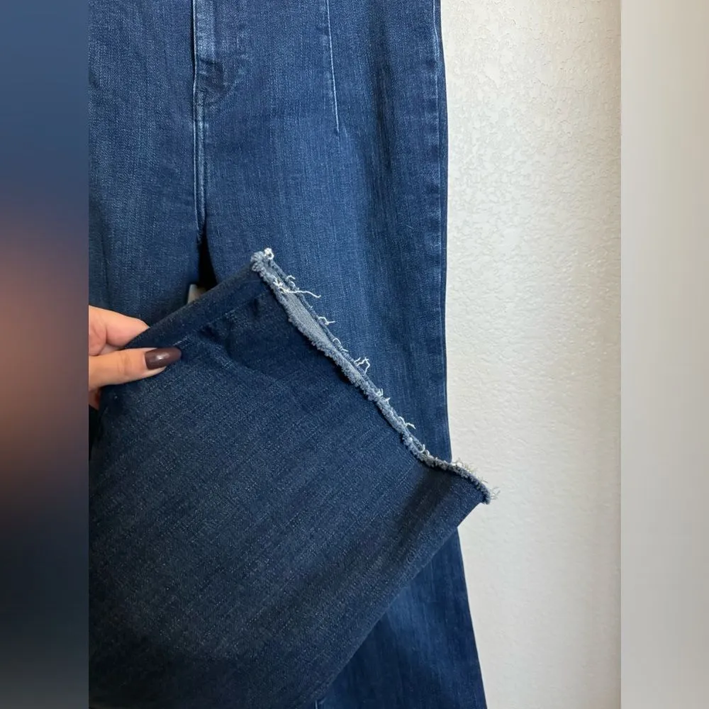 We The Free Jayde Jeans Dark Wash Stretch Denim‎ Hi Rise Pintucks Flare - Image 9