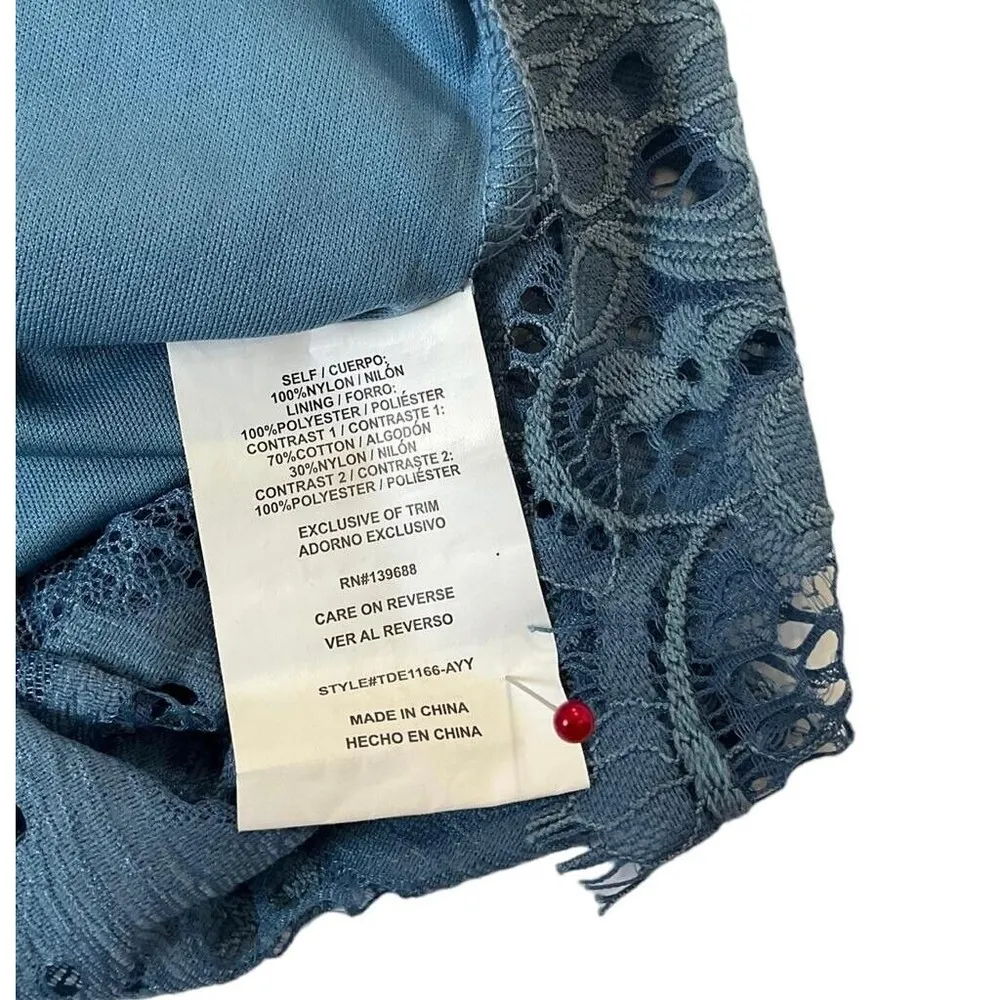 Altar'd State Women Size Medium Embroidered Crochet Dress Blue 20-857 - Image 9