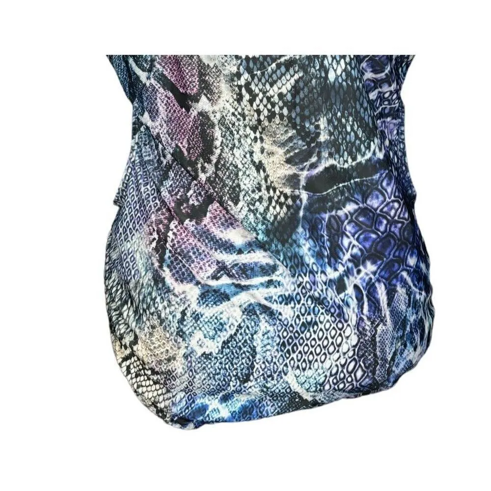New Monif C Swimsuit w/Cover Up Plus Size 1X Havana Bandage Purple Snake Print - Image 9