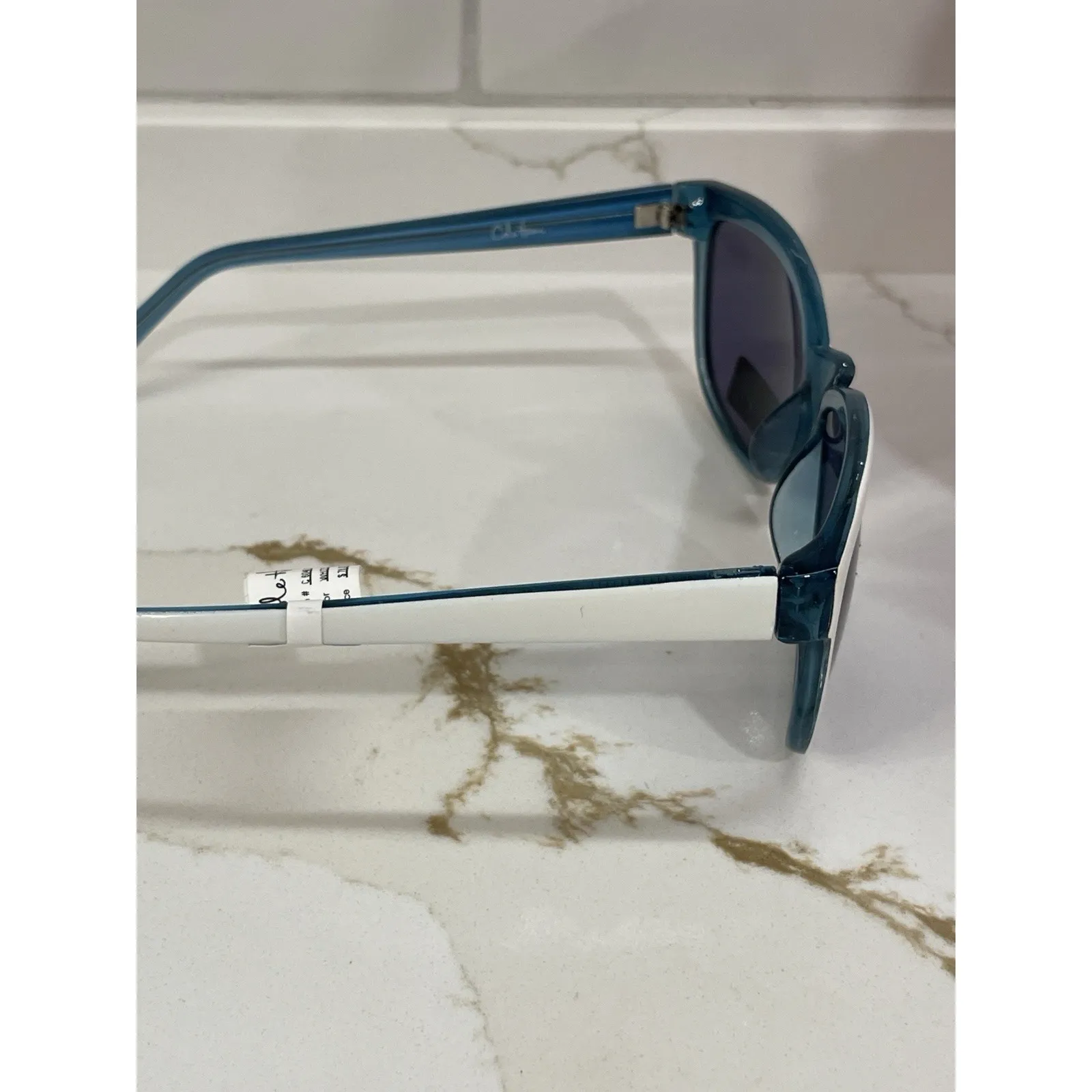 Cole Haan Sunglasses Round White Blue C6046 82 Classic Retro 57-19-140‎ New - Image 5