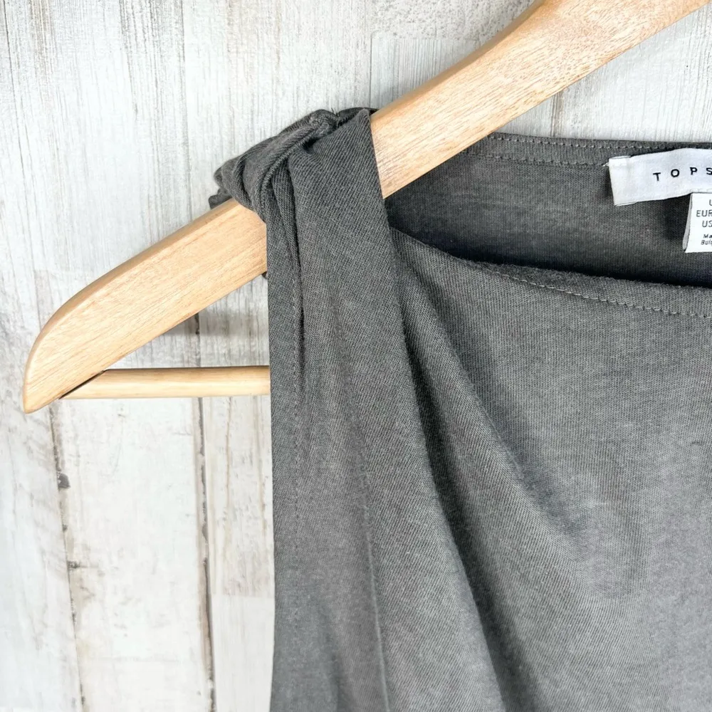 Topshop Women's Sleeveless Gray Side Cut Out T Shirt Dress Size M 8-10 - Image 4