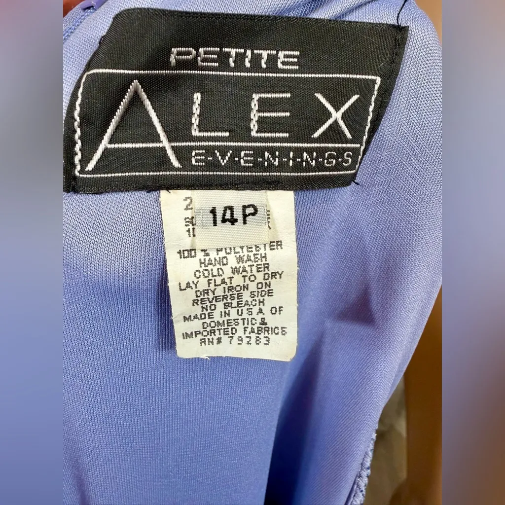 💜 Alex Evenings 2-Piece Lavender Blue Shimmer Set – Size 14 Petite - Image 3