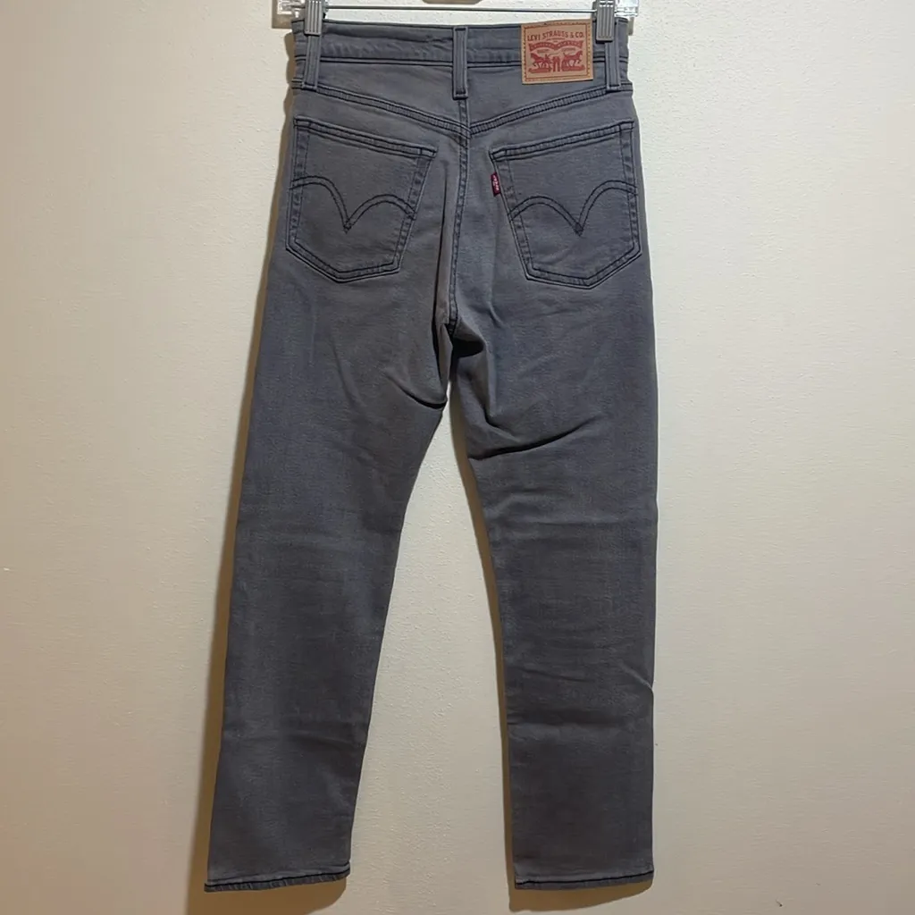 Levi's Wedgie Straight Leg Fit Denim Jeans in Cosmic Comet Grey Gray Size 26 - Image 11