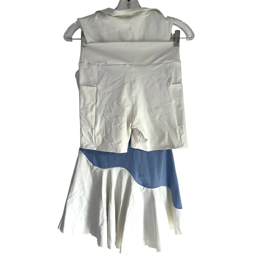 Port de Bras Wave Dress in Chantilly Light Blue Small New Womens Tennis Pickle White - Image 7