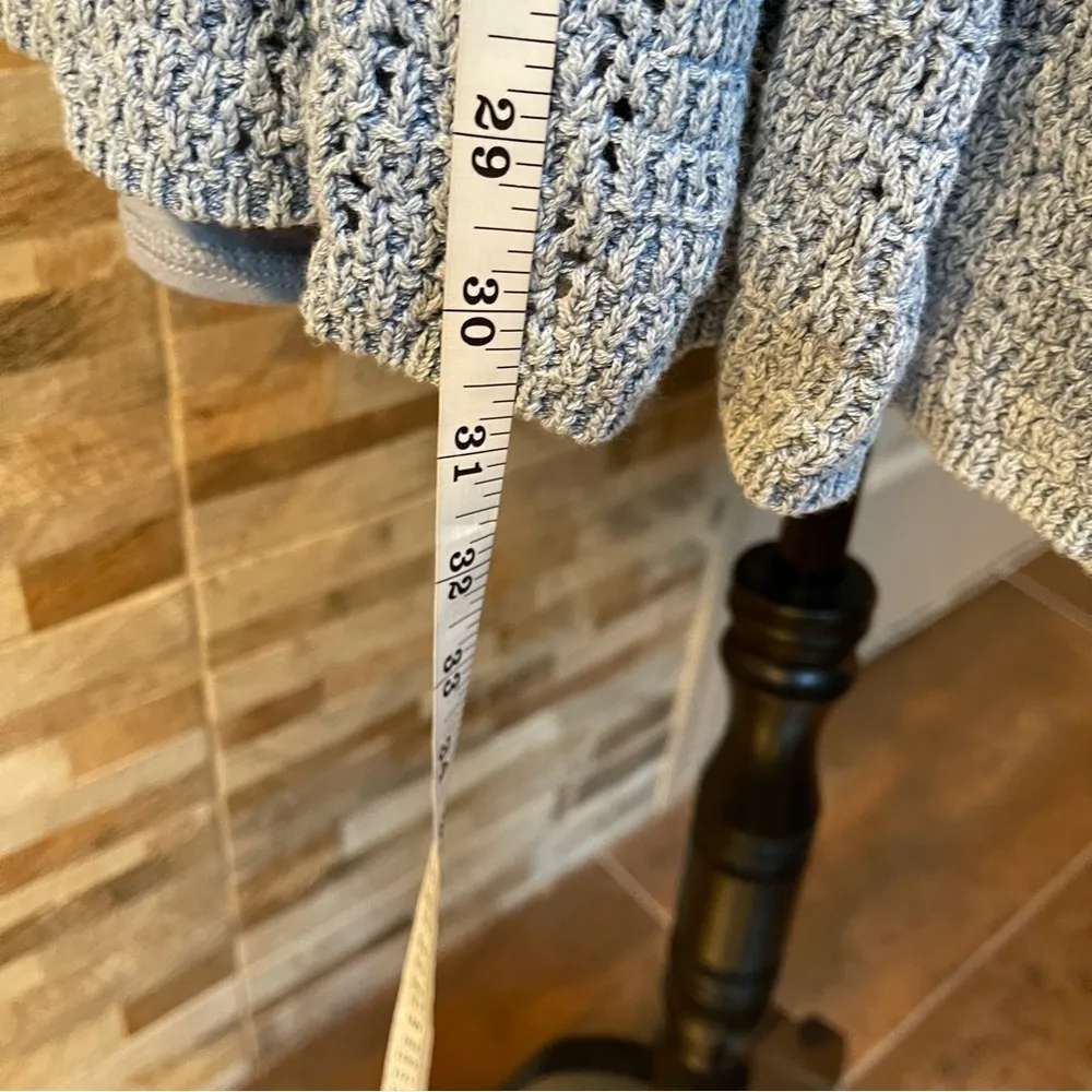 FREE PEOPLE - Sistine Crochet Knit Oversized Mini Dress Indigo Blue Sz XS - Image 11