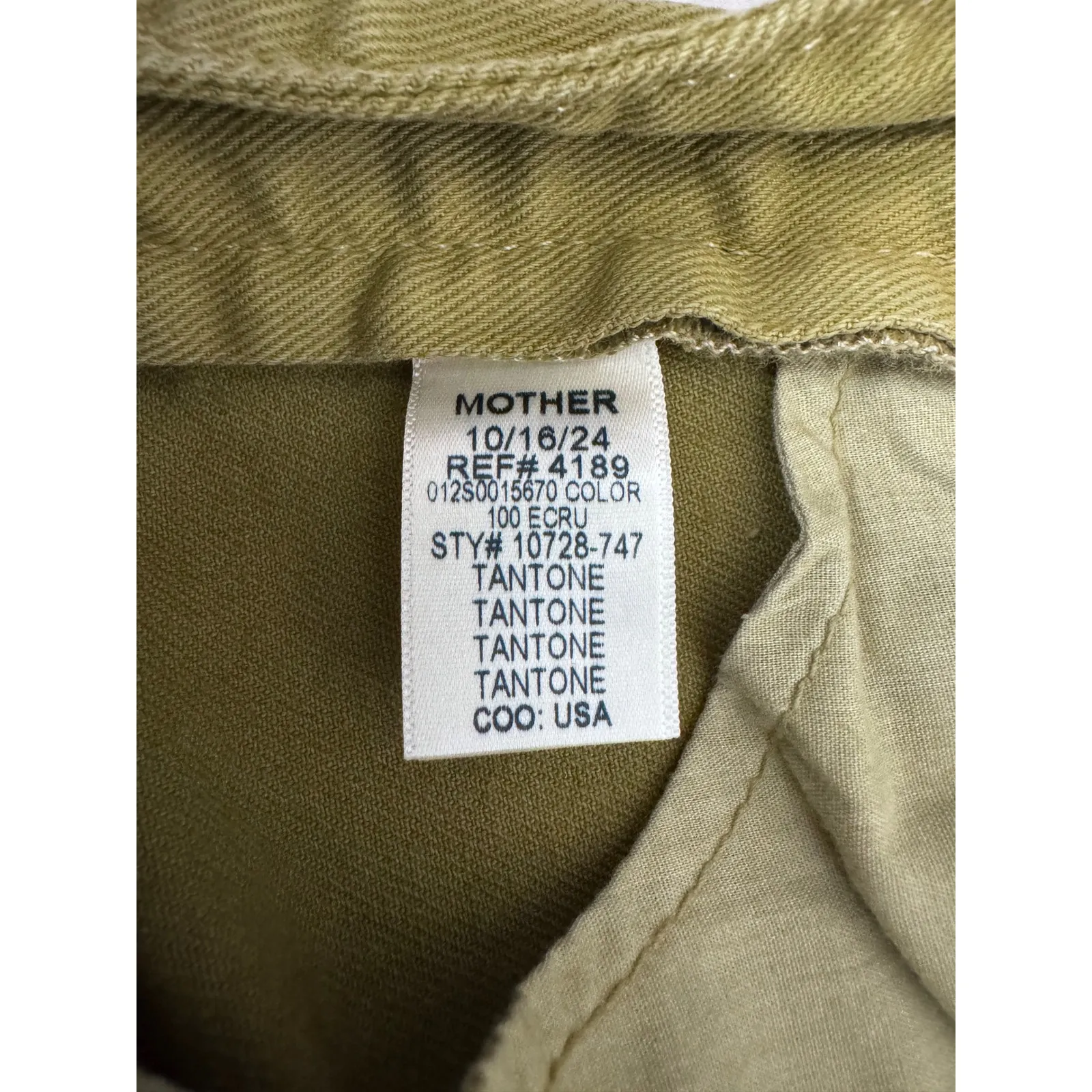 MOTHER Paint Splatter Wide Leg Pants Olive Green Women's‎ Size 28 - Image 10