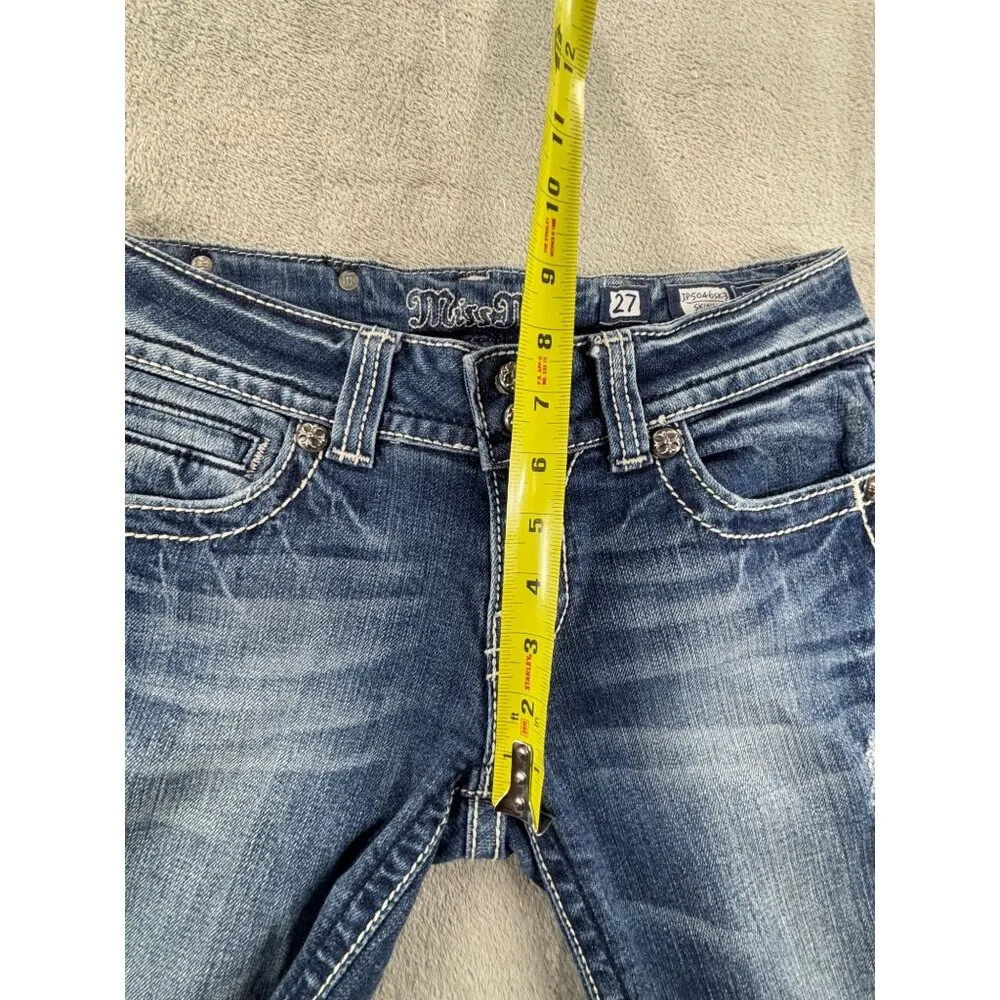 Miss Me Skinny Fit Denim Jeans Size 27 With Embellished Pockets - Image 9