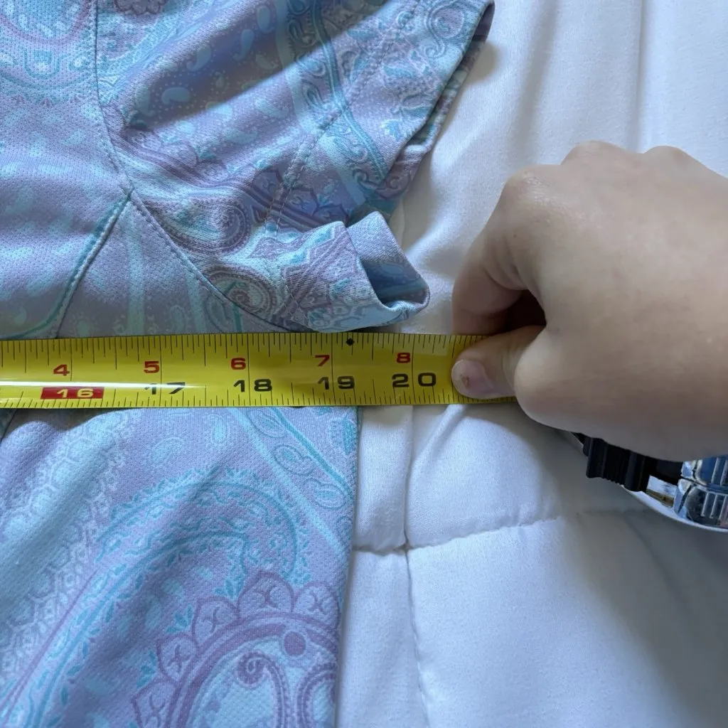 Vintage 90s Y2K Tail Golf Polo Short Sleeve Lilac Paisley Womens Size Small Blue - Image 6