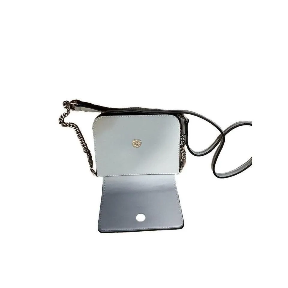 OKPTA Leather Silver Flower Accents Shoulder Strap Purse Modern Boho Feminine Blue - Image 6