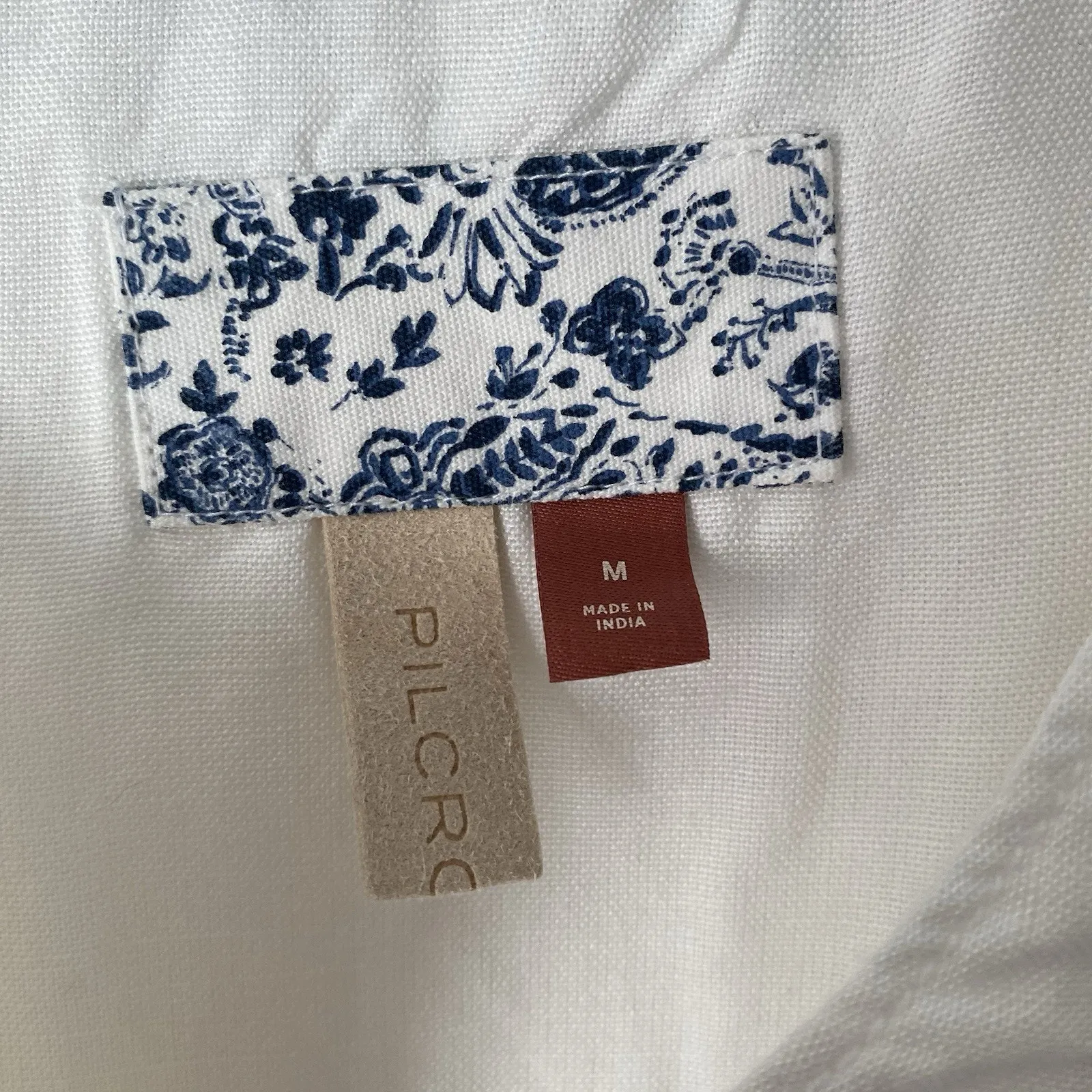 Pilcro Anthropologie White Linen Ruffled Placket Shirt Size Medium - Image 10