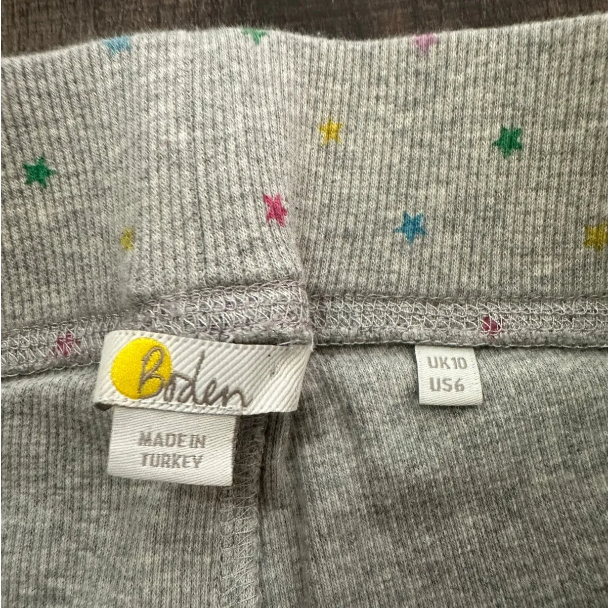 Boden Thermal Pajama Set Henley Top and Jogger Pants Grey Star Print Size US 6 Gray Size M - Image 8