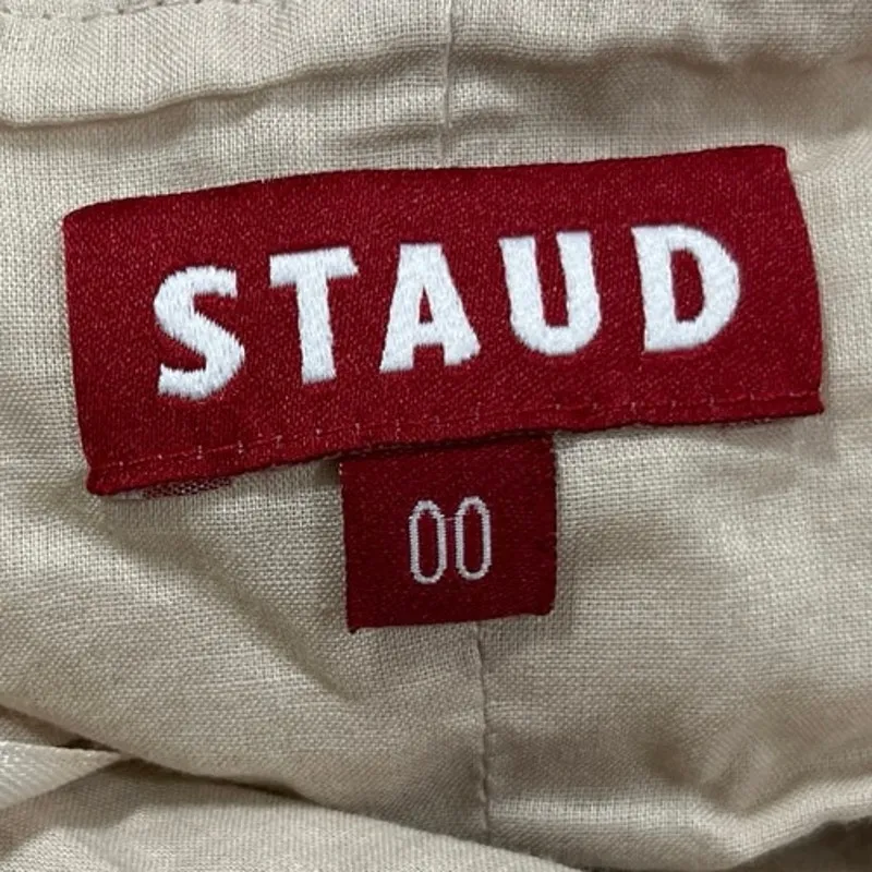 STAUD Beige Tan Halter Tie Cami Camisole V Neck Sleeveless Crop Tank Top Size 0 - Image 6