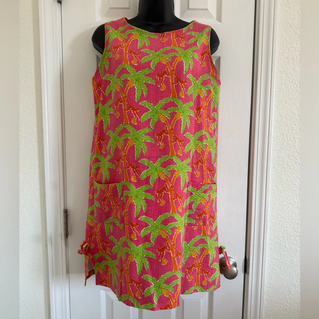 White Label Dress Vintage Monkey Tropical Size 4 Vacation Pink - Image 10